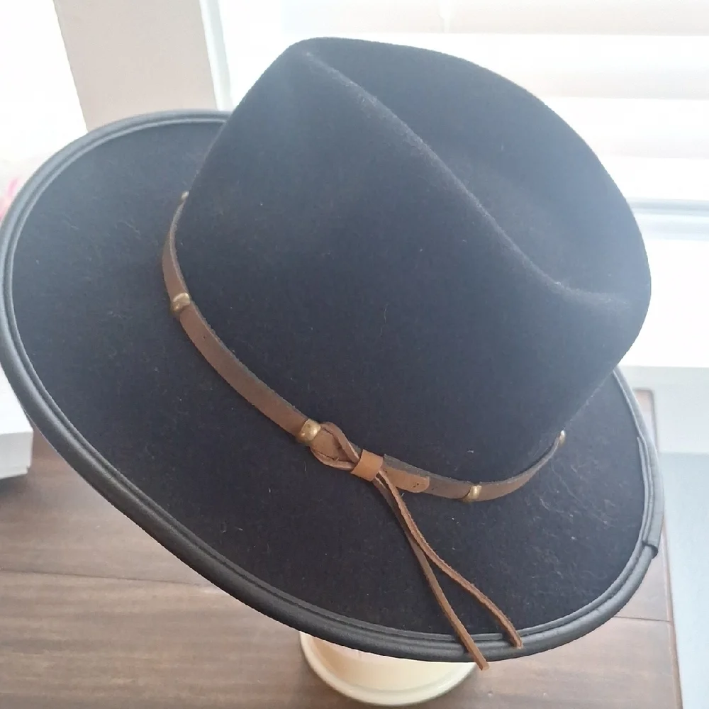 Scala Wool Felt Outback Hat Leather Band Fedora Western Style